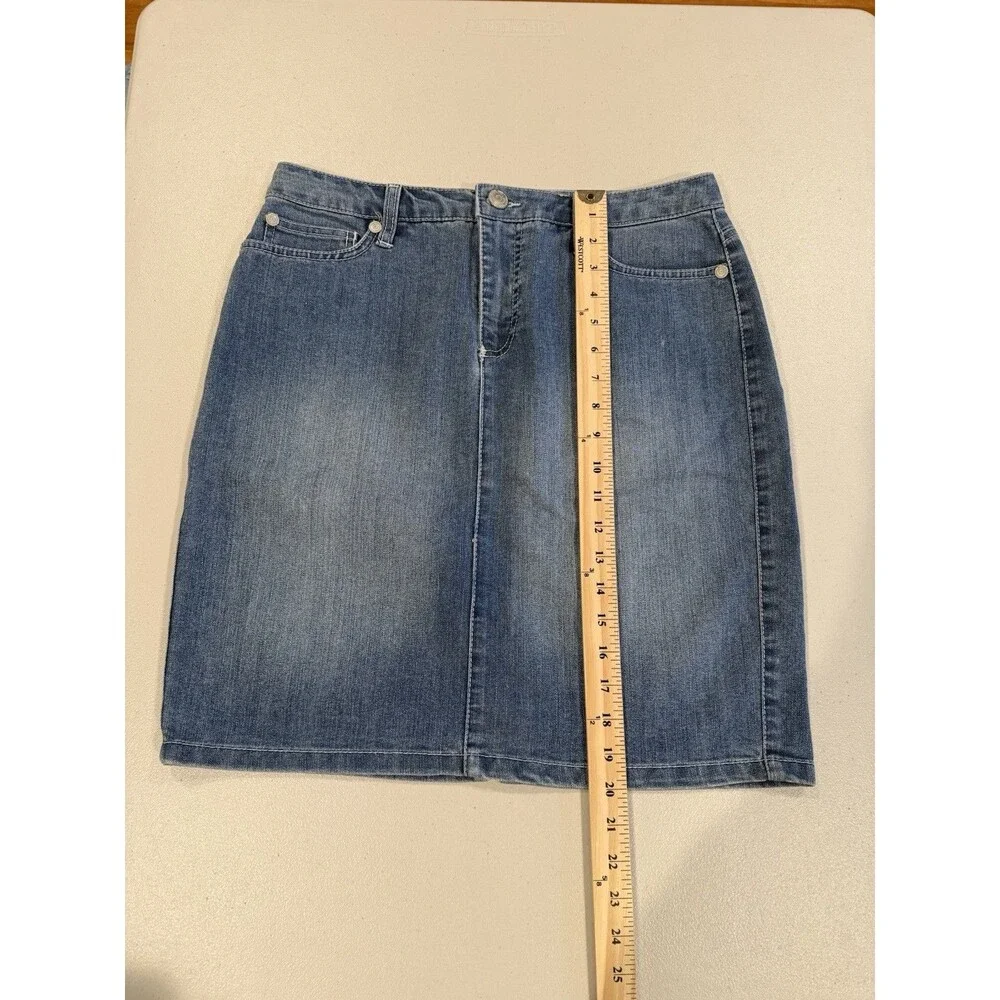Nine West Vintage America Denim Jean Skirt 10 Western Cowgirl Travel Y2K Minimal